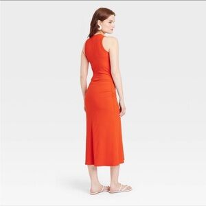 A New Day Red Sheath Midi Dress with Slit